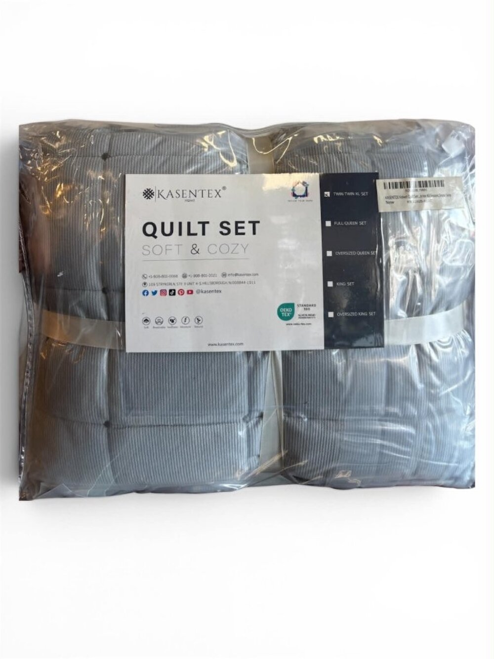 Kasentex Home Quilt Set Soft & Cozy Size Twin P1